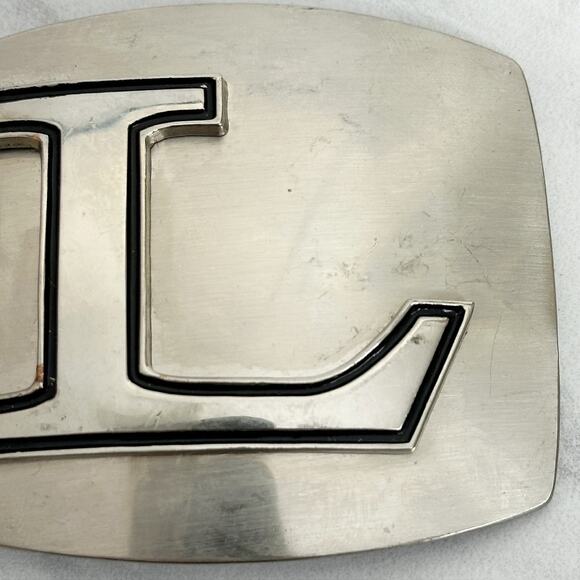L Letter Initial Monogram Silver Tone Belt Buckle - Picture 3 of 14